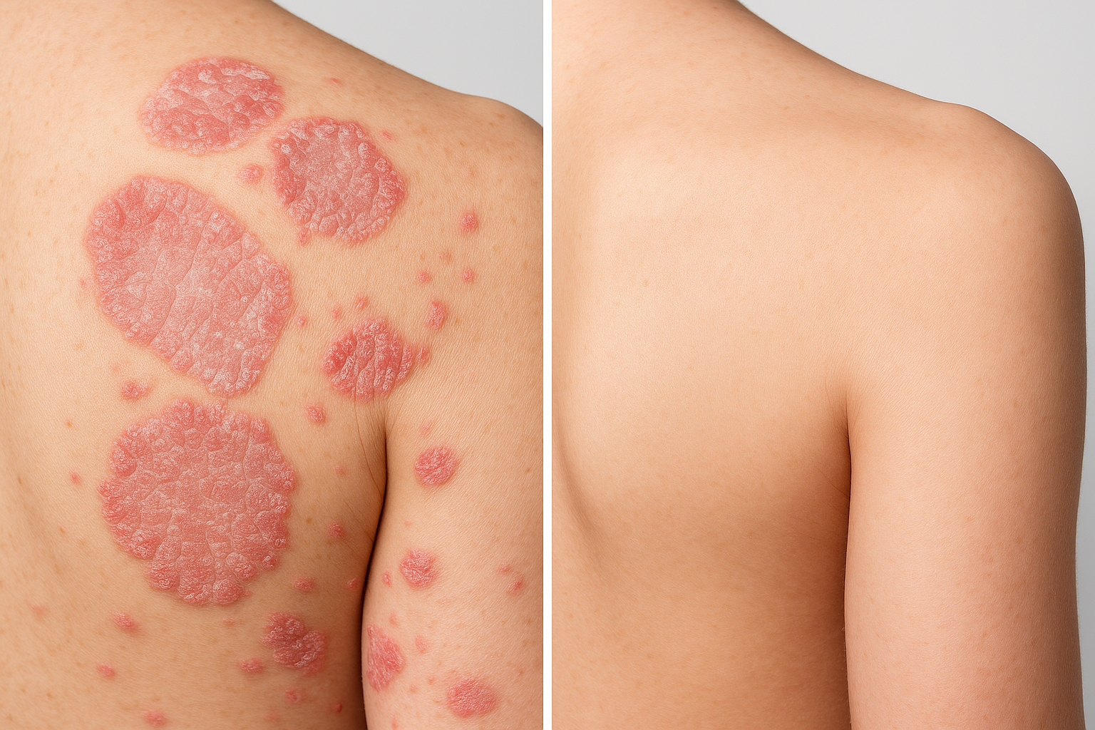 psoriasis cleared up before and after no labels