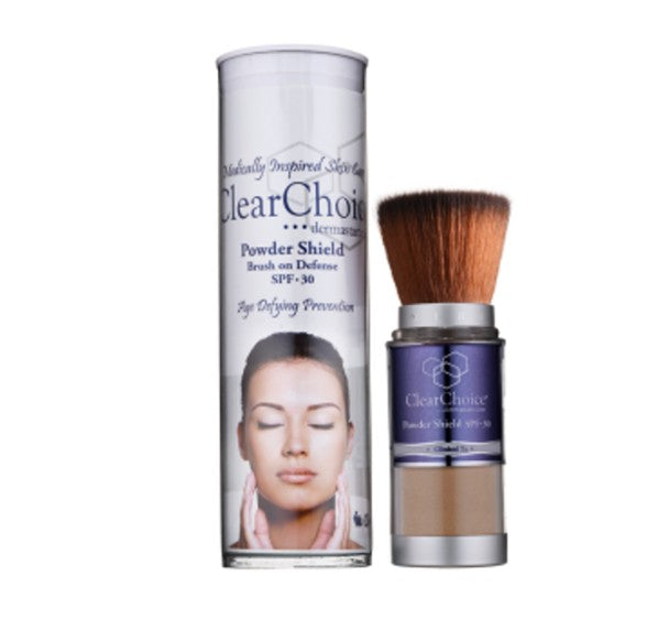 Dermastart ClearChoice Powder Shield SPF 30 Light – Brush-On Mineral Sunscreen, 0.28 oz